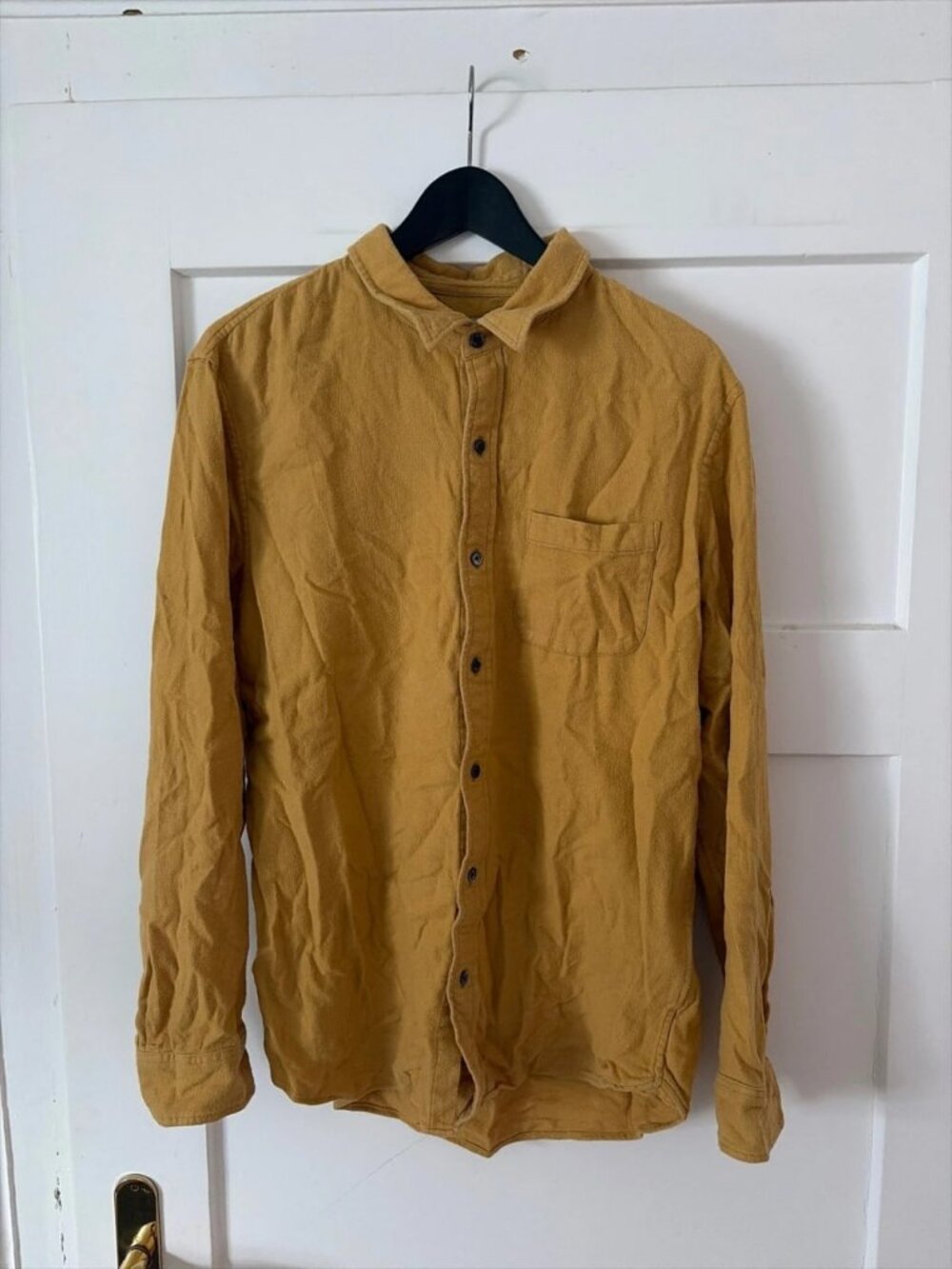 Mustard Yellow Long-Sleeve Button-Up Shirt Size M
